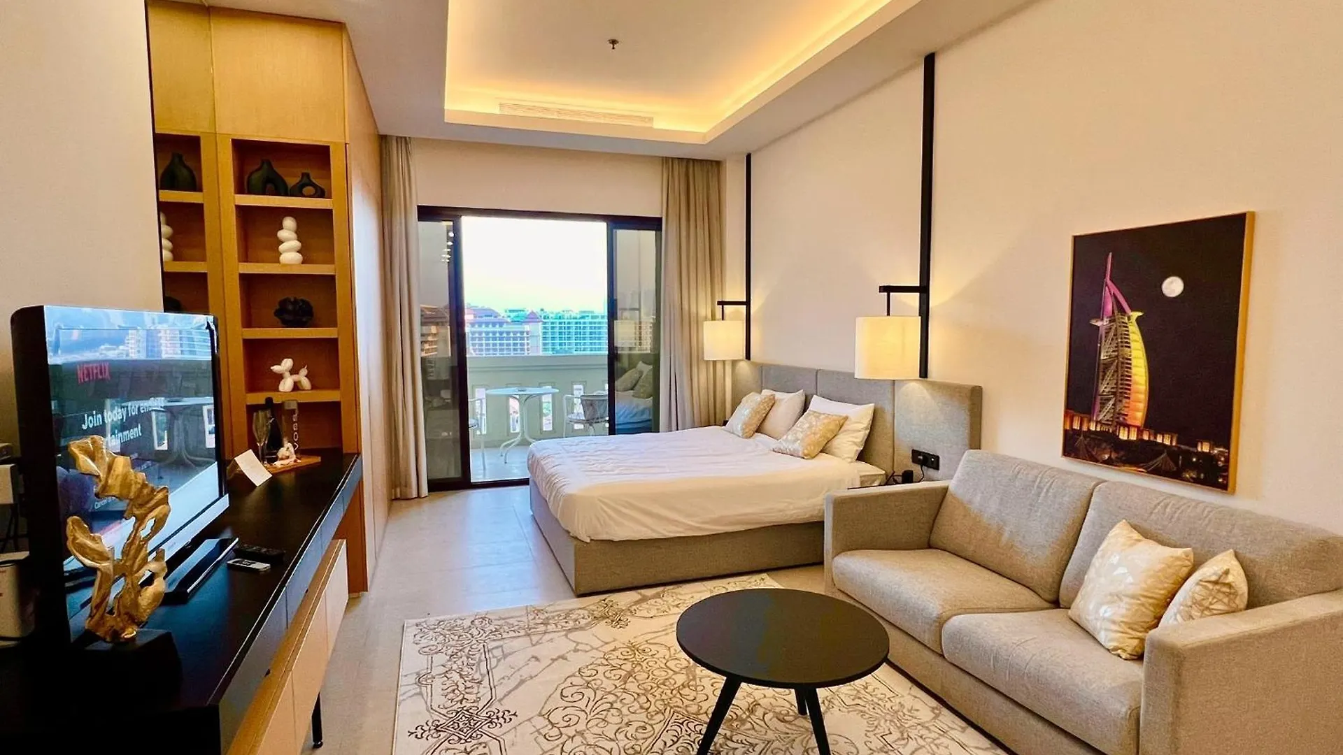 Palm Jumeirah, Studio, Fantastischer Meer-, Beach- Und Skyline Blick, Strand Dubai Apartment