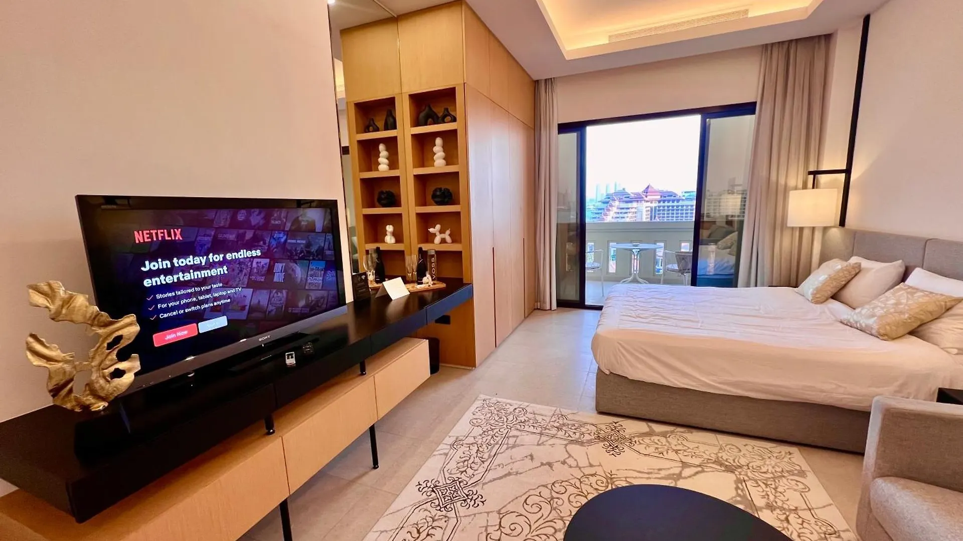 Palm Jumeirah, Studio, Fantastischer Meer-, Beach- Und Skyline Blick, Strand Dubai Apartment